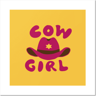 Cow girl hat Posters and Art